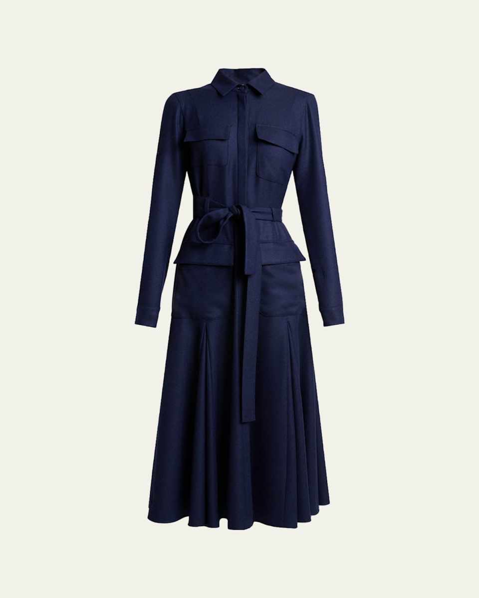 Meyer Virgin Wool and Cashmere Midi Shirtdress